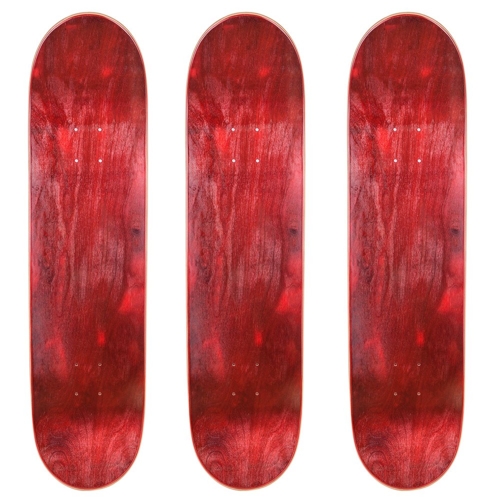 Cal 7 Blank Maple Skateboard Decks (Red, 7.75 inch)