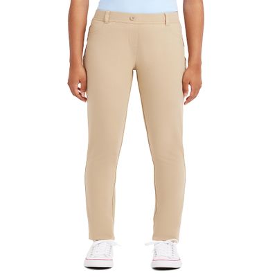Nautica Junior's Uniform Stretch Jegging Pant, khaki, Large(11/13)