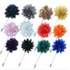 12PCS Flower Men's Lapel Pins Handmade Flower Lapel Pin Boutonniere Pin for Suit Wedding Groom view 2