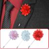 12PCS Flower Men's Lapel Pins Handmade Flower Lapel Pin Boutonniere Pin for Suit Wedding Groom view 3