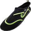 NORTY - Young Mens Skeletoe Aqua Water Shoes for Pool Beach, Surf, Snorkeling, Exercise Slip on Sock, Black, Lime 40312-10B(M) US view 1