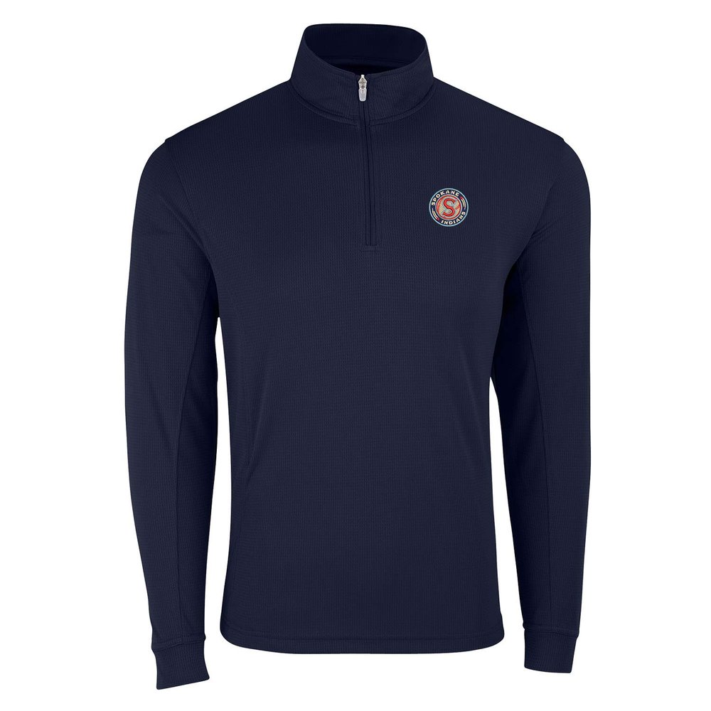 Vantage Apparel Minor League Baseball Spokane Indians 1/4-Zip Tech Pullover, Navy, Medium