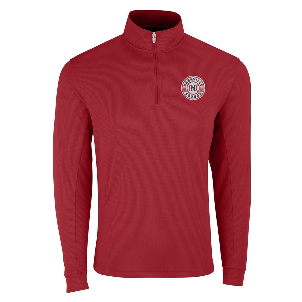 Vantage Apparel Minor League Baseball Nashville Sounds 1/4-Zip Tech Pullover, Sport Red, Medium