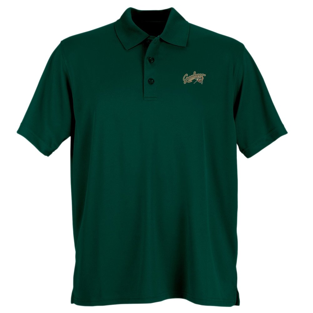 528RC Minor League Baseball Greensboro Grasshoppers Men's Performance Mesh Polo Shirt, Medium, Dark Forest