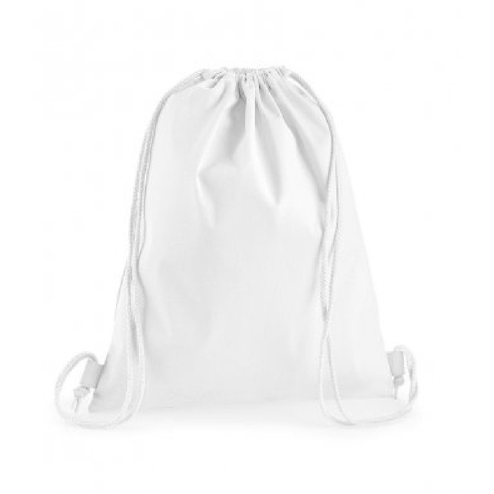 Westford Mill Premium Cotton Gymsac (One Size) (White)