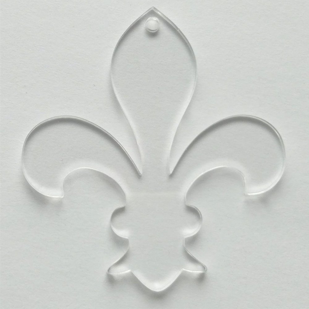 10PCS Clear Blank Acrylic Fleur Key Chains Laser Cut Fleur-de-lis Oranments, 3inch Transparent Acrylic Laser cut 1/8 Thickness
