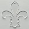 10PCS Clear Blank Acrylic Fleur Key Chains Laser Cut Fleur-de-lis Oranments, 3inch Transparent Acrylic Laser cut 1/8 Thickness view 3