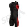 Sparx Men's Elite Triathlon Suit Trisuit SpeedSuit Skinsuit Swim-Bike-Run Triathlon Race Suit (XL, Black/Red) view 2
