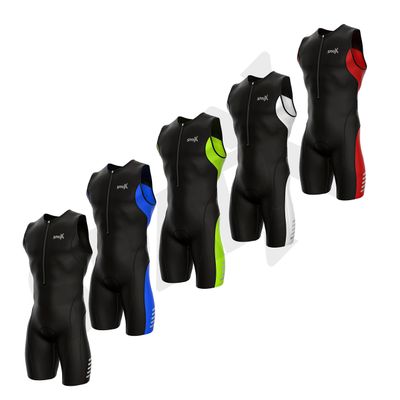 Sparx Men's Elite Triathlon Suit Trisuit SpeedSuit Skinsuit Swim-Bike-Run Triathlon Race Suit (2XL, Black/Neon Green)