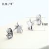 ELBLUVF Stainless Steel Women Crescent Moon and Star Stud Earrings Choose Colors (Stainless steel star) view 2