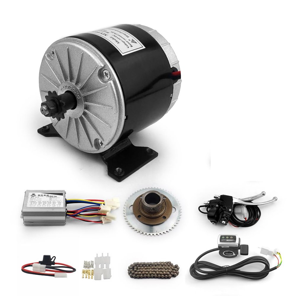 350W Scooter Brush DC Motor MY1016 Engine with 25H Chain System Bike Chain-Drive Motor Replacement (Thumb 36V)