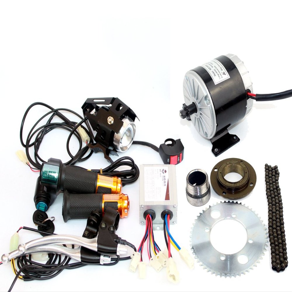 24V36V 350W Scooter Brush DC Motor Kit MY1016 Engine with 25H Chain System Bike Chain-Drive Motor Replacement (Twist kit 36V)