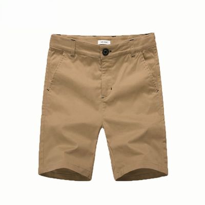 BASADINA Boys Shorts with Adjustable Waist School Chino Shorts for Kid 4-14 Years, 6 Colors to Choose Camel