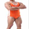 BRAVE PERSON Mens Fitness Sports Jumpsuits Swimsuit Yoga Bodysuit Jumper Vest (S / 26-29, 2225 Orange) view 3