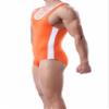 BRAVE PERSON Mens Fitness Sports Jumpsuits Swimsuit Yoga Bodysuit Jumper Vest (S / 26-29, 2225 Orange) view 4
