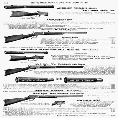 Winchester Rifles Npage From A Montgomery Ward Catalogue Of 1895 Poster Print by (18 x 24)