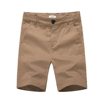 KID1234 Boys Shorts - Flat Front Shorts with Adjustable Waist,Chino Shorts for Boys 5-14 Years,6 Colors to Choose Light Tan