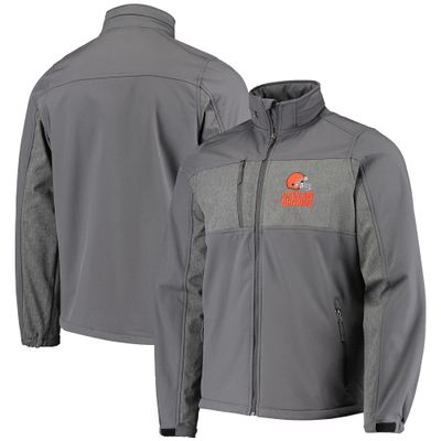 Dunbrooke Men's Graphite Cleveland Browns Circle Zephyr Softshell Full-Zip Jacket