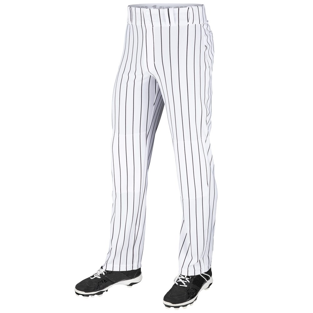 CHAMPRO boys Champro Youth Pinstripe Ob Triple Crown Open Bottom Baseball Pant, White,black, X-Small US