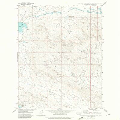YellowMaps Triple Crossing Reservoir East MT topo map, 1:24000 Scale, 7.5 X 7.5 Minute, Historical, 1973, Updated 1976, 27.1 x 22.1 in - Tyvek
