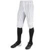 CHAMPRO boys Classic Youth Triple Crown Pinstripe Polyester Baseball Knicker, White, Black, X-Small US view 1