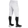 CHAMPRO boys Classic Youth Triple Crown Pinstripe Polyester Baseball Knicker, White, Black, X-Small US view 2