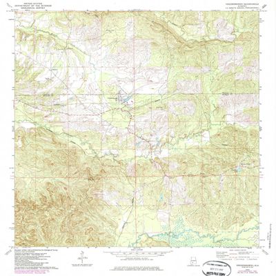 YellowMaps Vredenburgh AL topo map, 1:24000 Scale, 7.5 X 7.5 Minute, Historical, 1973, Updated 1987, 26.6 x 21.9 in - Tyvek