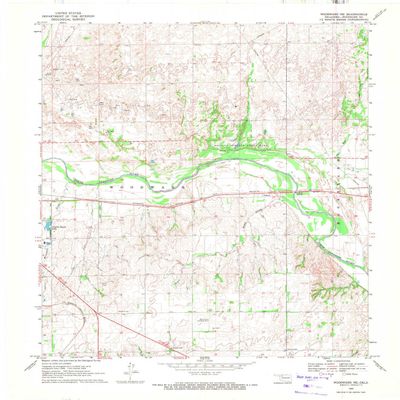 YellowMaps Woodward NE OK topo map, 1:24000 Scale, 7.5 X 7.5 Minute, Historical, 1969, Updated 1971, 27.4 x 22.5 in - Tyvek