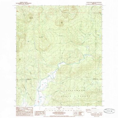 YellowMaps Soapstone Lake OR topo map, 1:24000 Scale, 7.5 X 7.5 Minute, Historical, 1985, Updated 1985, 26.9 x 22 in - Tyvek