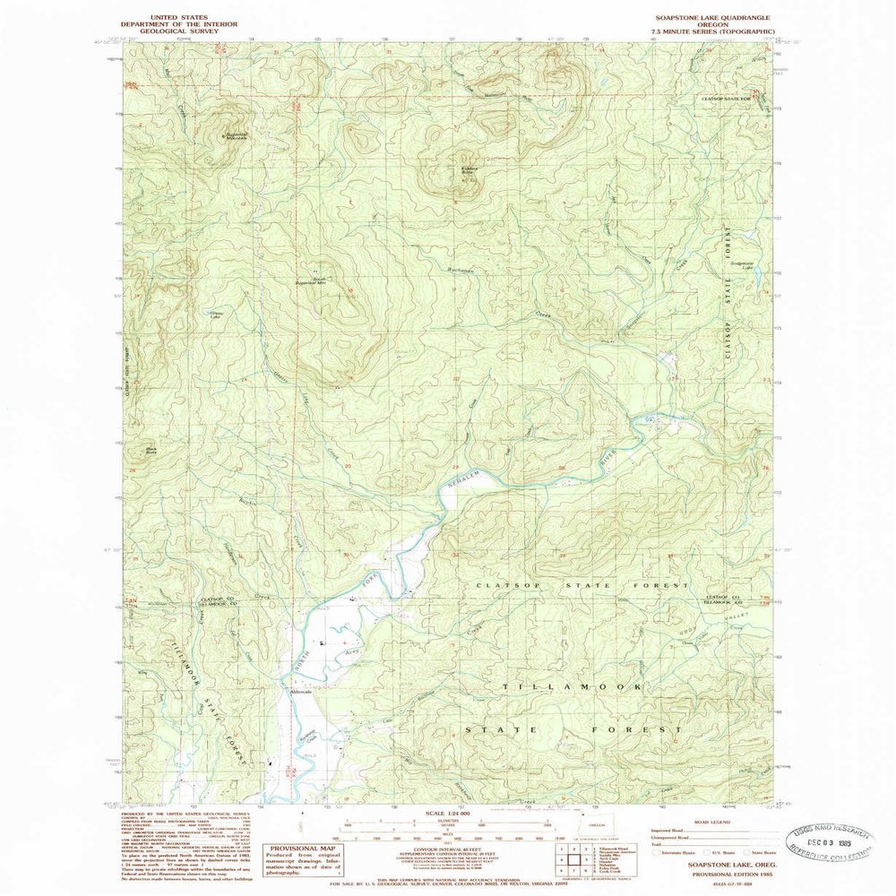 YellowMaps Soapstone Lake OR topo map, 1:24000 Scale, 7.5 X 7.5 Minute, Historical, 1985, Updated 1985, 26.9 x 22 in - Tyvek