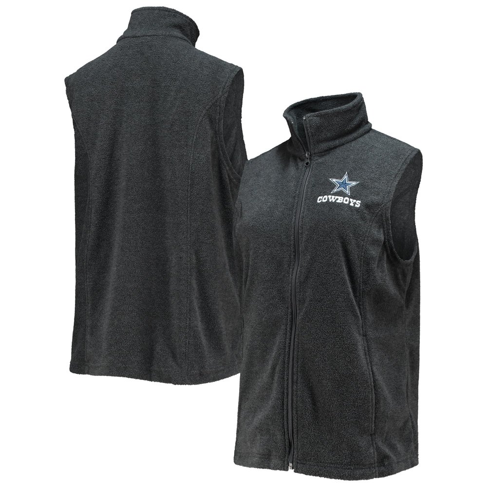 Dunbrooke Women's Gray Dallas Cowboys Houston Fleece Full-Zip Vest