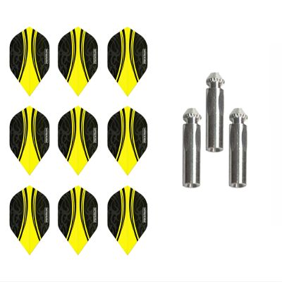 3 Sets of Pentathlon Vizion Swish Standard Dart Flights Plus 1 Set of 3 Aluminum Dart Flight Protectors (Yellow)