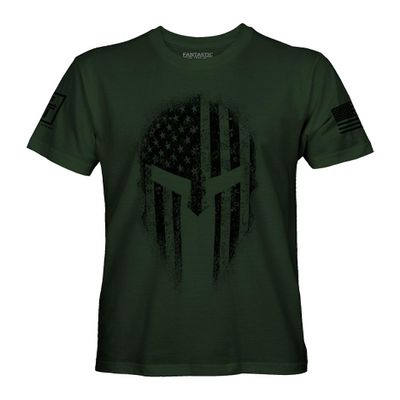 USA American Spartan Patriotic Shirts for Men T-Shirt (Forest Green, 5XL)