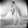 Jane Wyman Posed in White Silk Long Sleeve Wedding Dress and Long Sheer Veil Photo Print (24 x 30) view 1