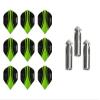3 Sets of Pentathlon Vizion Swish Standard Dart Flights Plus 1 Set of 3 Aluminum Dart Flight Protectors (Green) view 1