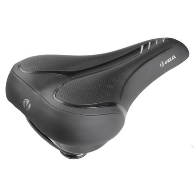 VELO Unisex's Fit Townie Saddle for Bicycle, Black, Medium