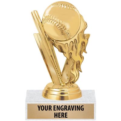 Crown Awards Baseball Trophy - 6" Baseball Participation Sports Trophies with Customized Text - 50 Pack