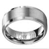 CROWNAL 4mm/6mm/8mm Tungsten Couple Wedding Bands Rings Men Women Brushed Finish Beveled Edges Engraved I Love You Size 4 To 17 (4mm,9) view 2
