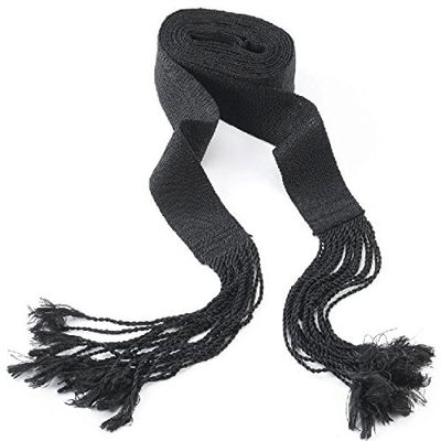 Judaica Place Gartel Ritual Belt Sizes 0-36 (15 Strings, Black Flat Israeli)