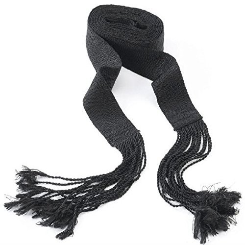 Judaica Place Gartel Ritual Belt Sizes 0-36 (15 Strings, Black Flat Israeli)