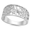 Butterfly Honeycomb Filigree Ring New .925 Sterling Silver Boho Band Size 9 view 1