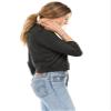 Cielo Women's Soft Solid Colored Open Front 3/4 Sleeve Cardigan Charcoal Large view 2