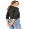 Cielo Women's Soft Solid Colored Open Front 3/4 Sleeve Cardigan Charcoal Large view 3