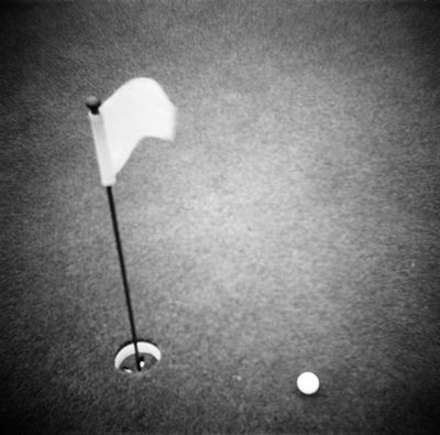 2000s Golf Ball On Putting Green With Flag Marker In Hole From Above Poster Print By Vintage Collection (24 X 24)