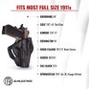 1791 Gunleather 1911 Holster, Right Hand OWB Leather Gun Holster for Belts fits All 1911 Models with 4" and 5" Barrels (Shiny Black) view 4