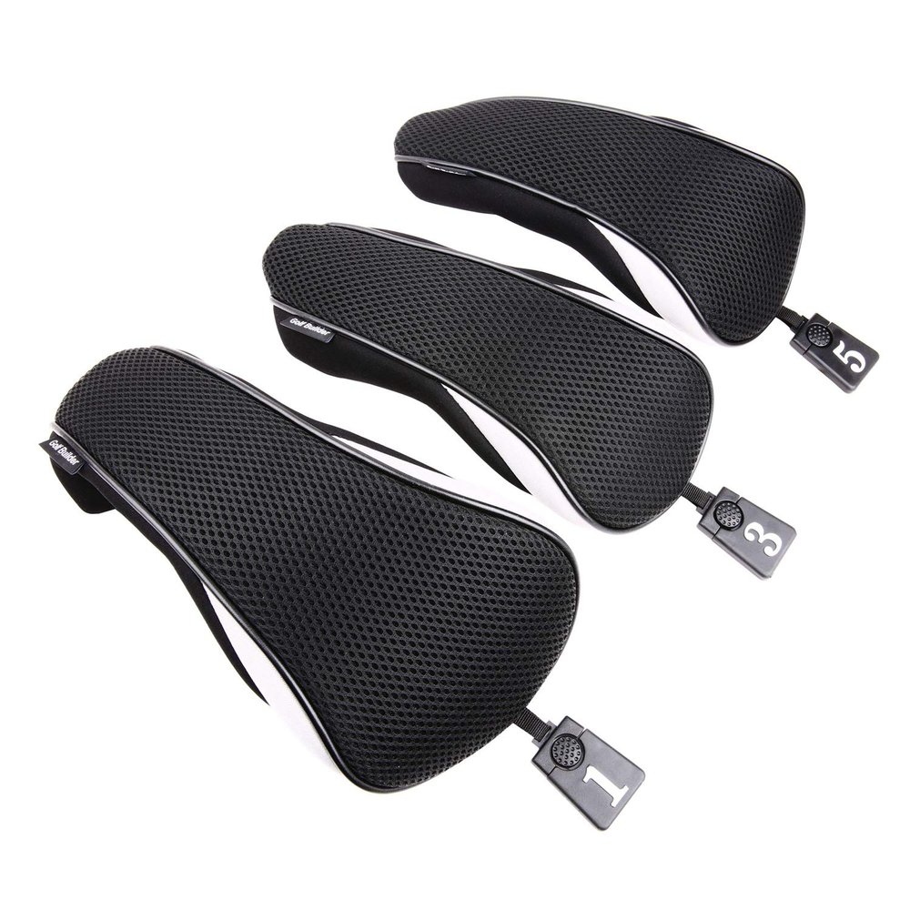 3pcs/Set New Driver # 1 3 5 Fairway Wood Cover Golf Club HeadcoverBlack
