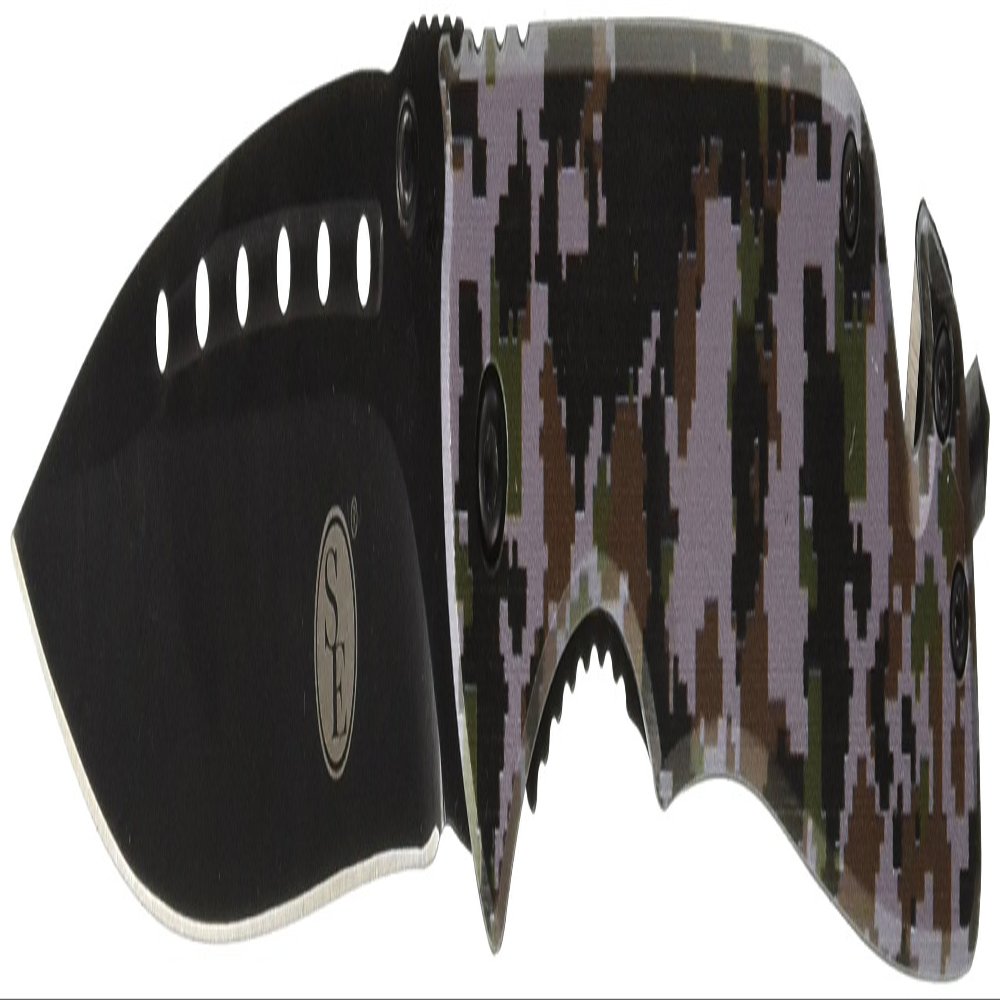 SE Drop Point Woodland Digital Camo Folding Knife with Seatbelt Cutter and Window Breaker - KC-F9051DCAM