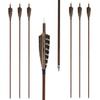 Letszhu Archery Carbon Arrows Wooden Grain Shaft 500 Spine with Feather Fletching for Hunting Target Shooting (31 Inch Arrows 6 Pack) view 1