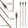 Letszhu Archery Carbon Arrows Wooden Grain Shaft 500 Spine with Feather Fletching for Hunting Target Shooting (31 Inch Arrows 6 Pack) view 3