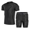 TUOYR Padded Shirt Youth Boys Padded Compression Sports Protective Shirt and Short Kids Rib Chest Guard for Football Baseball Basketball view 1